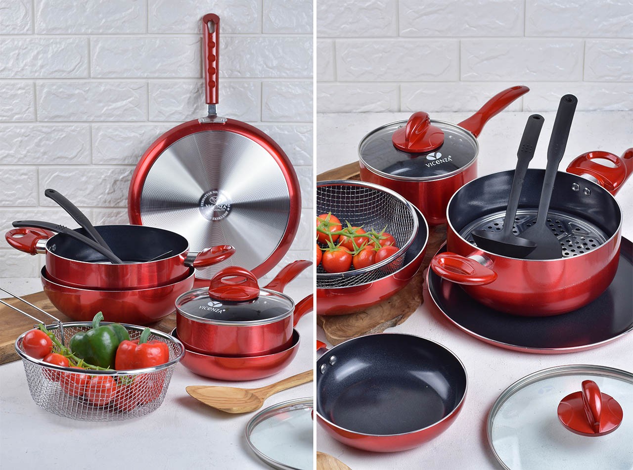 V712 Merah Set Peralatan Masak